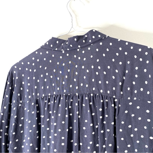 LOFT Navy White Polka Dot Button Blouse NWT - Picture 7 of 7